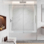 Segovia Frameless Single Sliding Bathtub Shower Door W60" x H66",Ultra Clear 3/8" Glass, Chrome Hardware