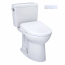 TOTO Drake 1.28 GPF Two Piece Elongated Toilet with Washlet+ S7 Heated Bidet Seat, Tornado Flush, CEFIONTECT Glaze, EWATER+, PREMIST, and Night Light