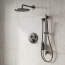 GROHE Grohtherm SmartControl Thermostatic 2 Way Shower System with   Shower Head, Hand Shower, Shower Arm, Wall Supply Elbow, Valve Trim, and Rough in Hard Graphite