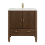 James Martin Vanities Myrrin 30" Free Standing Single Basin Hardwood Vanity Set with Stone Composite Top, Rectangular Sink, USB Port(s), and Electrical Outlet(s)
