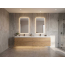 Angela 83.4" Contemporary Double Wall Mounted Vanity, Natural Oak TN-AG2120-NO