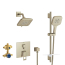 Grohe Eurocube Pressure Balanced Shower System with Shower Head, Hand Shower, Slide Bar, Shower Arm, and Valve Trim 29433EN0