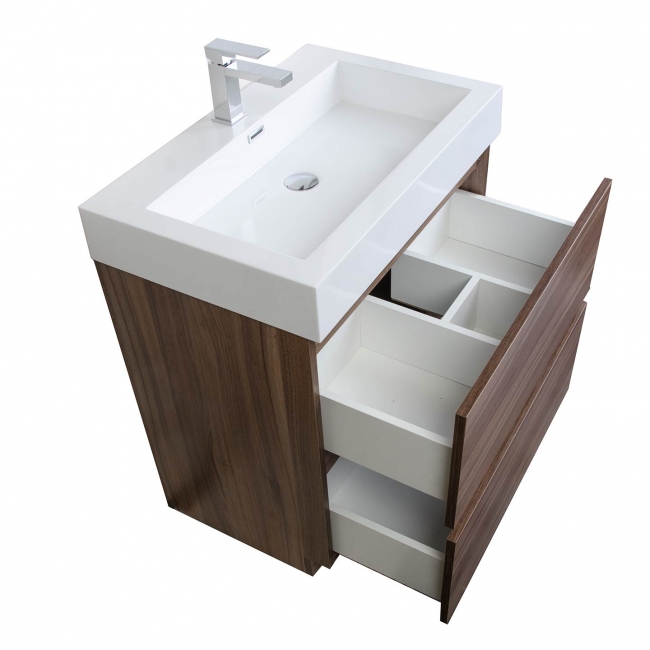 29.5" Contemporary Bathroom Vanity Set Grey Oak TN-L750-TK