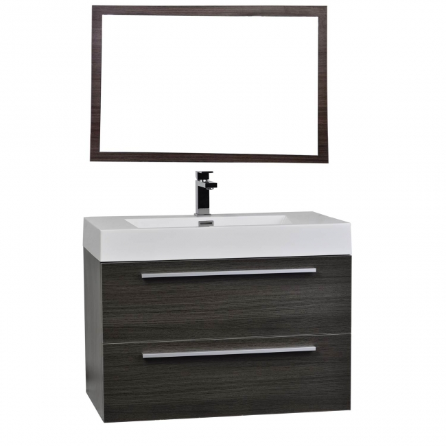 31.5" wall hung bathroom vanity grey oak FRESCA