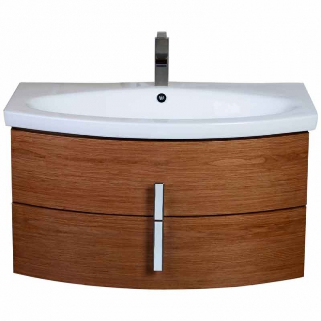 35.75" Bathroom Vanity with Double Drawer - Walnut Wood VM-V17025-WNW