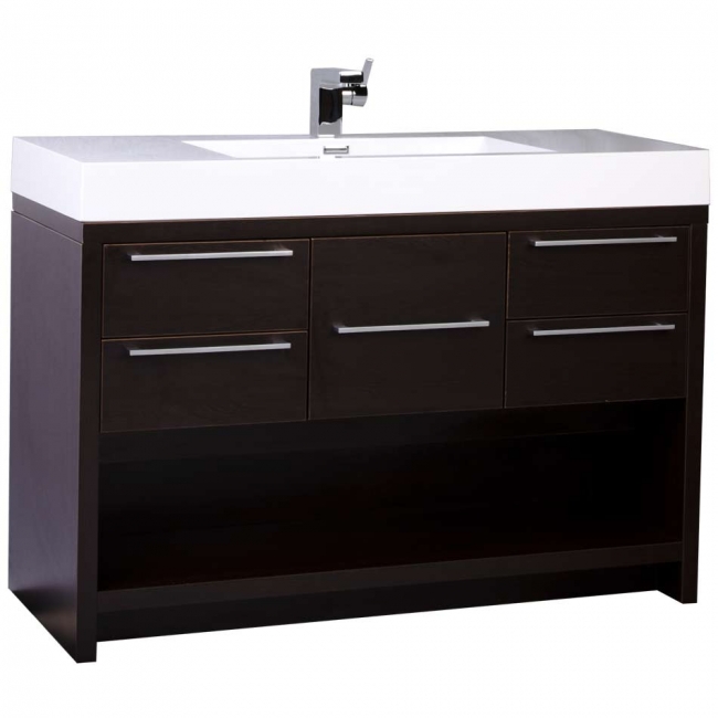 47" Modern Wall-mount Bathroom Vanity Set with Espresso Finish TN-L1200-WG