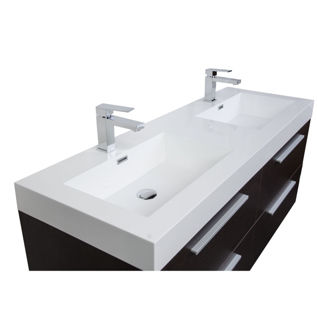 54" Modern Double-sink Vanity Set with Drawers - Espresso TN-B1380-WG