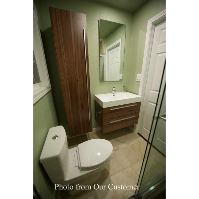 31.5" Wall-Mount Contemporary Bathroom Vanity Set in Walnut TN-M800-WN