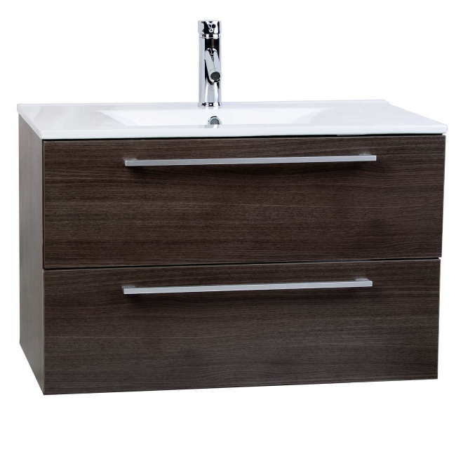 32" Wall-Mount Modern Bathroom Vanity Set Grey Oak RS-DM800-GO