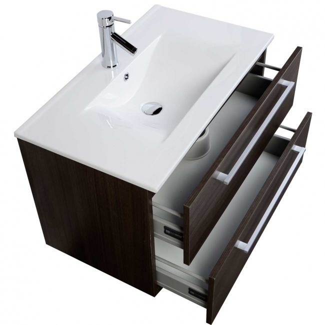Modern wall Mount Bathroom Vanity cbi Grey Oak RS-DM800-GO