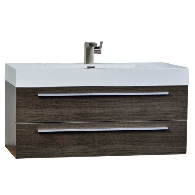 fresca 39.25" Wall-Mount Contemporary Bathroom Vanity Grey Oak TN-T1000-GO
