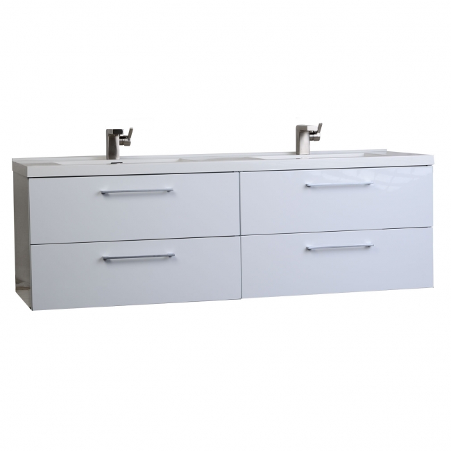 67" Modern Double Vanity Set High Gloss White TN-A1710-HGW