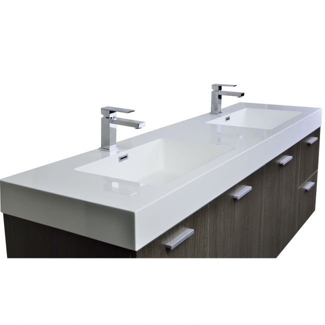 Mula 71" Contemporary Double Vanity Set RS-LA1810-OAK