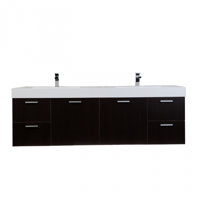 Monza 71" Contemporary  Double Vanity Set Espresso RS-DM1810-ESP