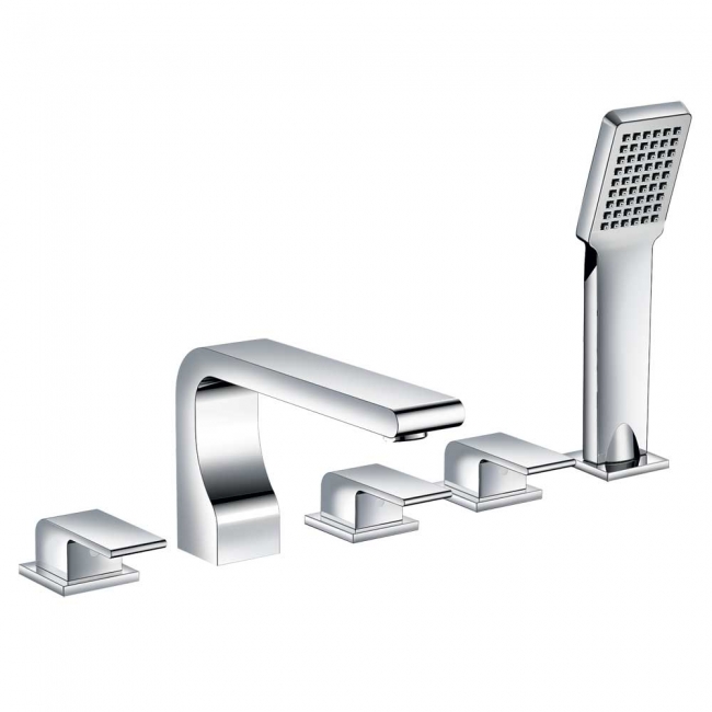 CBI Oceanus Chrome Deck Mount 5 Hole Roman Tub Shower Faucet CL-JDL-8852420