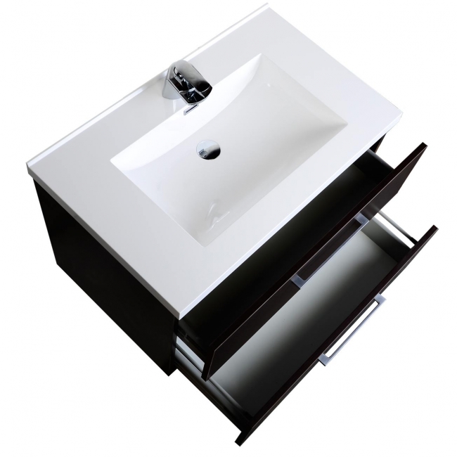 33.5" Wall-Mount Contemporary Bathroom Vanity Set Espresso TN-TA860-WG