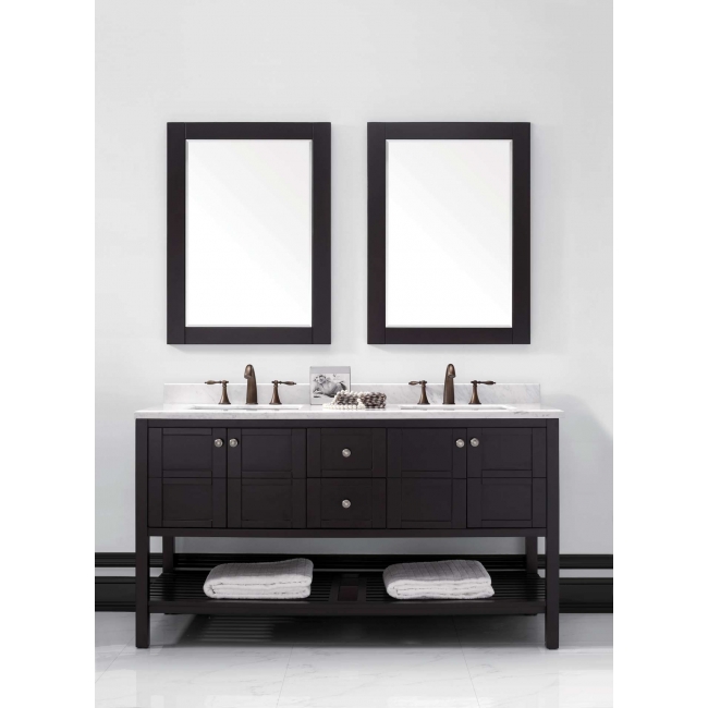 Trento 60" Solid Wood Double Bathroom Vanity  Dark Espresso VM-V19713-ESP