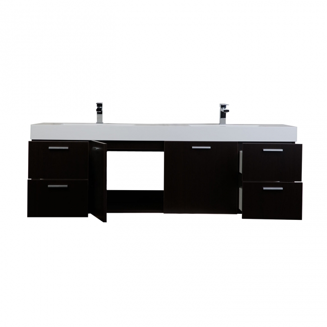 Monza 71" Contemporary  Double Vanity Set Espresso RS-DM1810-ESP