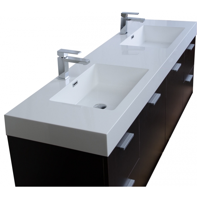 Monza 71" Contemporary  Double Vanity Set Espresso RS-DM1810-ESP