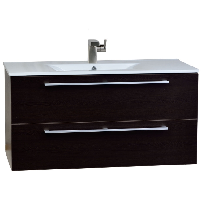 Caen 40" Wall-Mount Modern Bathroom Vanity Set Espresso Optional Mirror RS-DM1000-WG