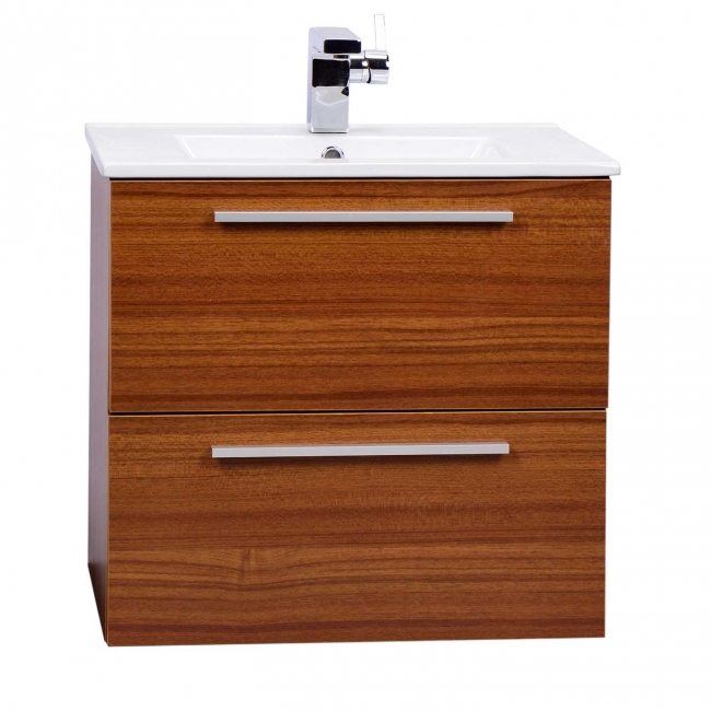 Nola 24.25" Wall-Mount Modern Bathroom Vanity Teak TN-T600C-TK