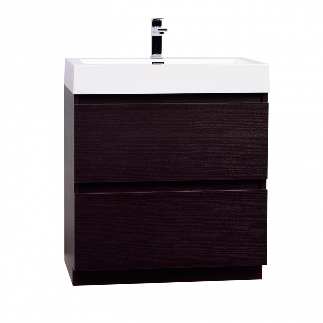 29.5" Contemporary Bathroom Vanity in Espresso Optional Mirror TN-LY750-WG