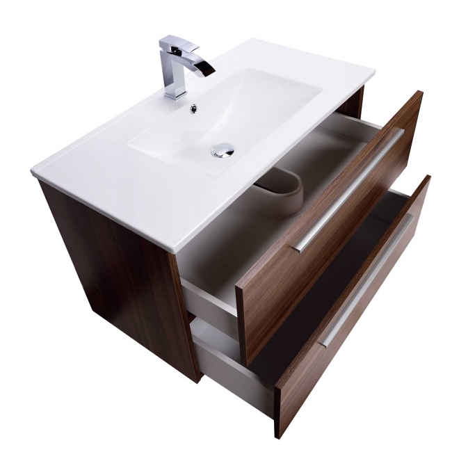 Nola 35.5" Wall-Mount Modern Bathroom Vanity Walnut TN-T900C-WN