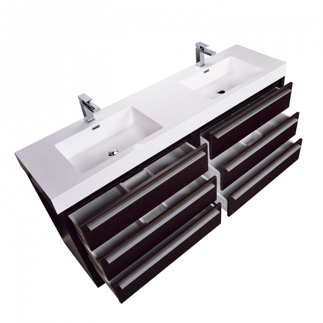 Buy VINNCE 71 Inch Contemporary  Double Vanity Set Espresso TN-LX1810-WG on ConceptBaths.com , FREE SHIPPING