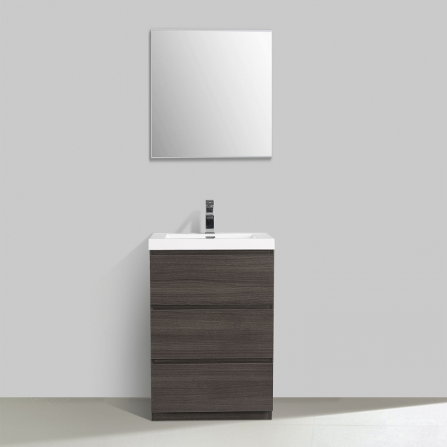 Edison 23.6" Single Bathroom Vanity Set in Grey OakTN-ED600-GO