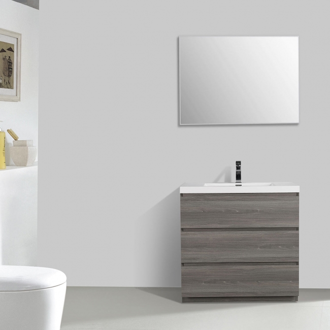 Edison 35.5" Single Bathroom Vanity Set in Maple Grey TN-ED900-MG