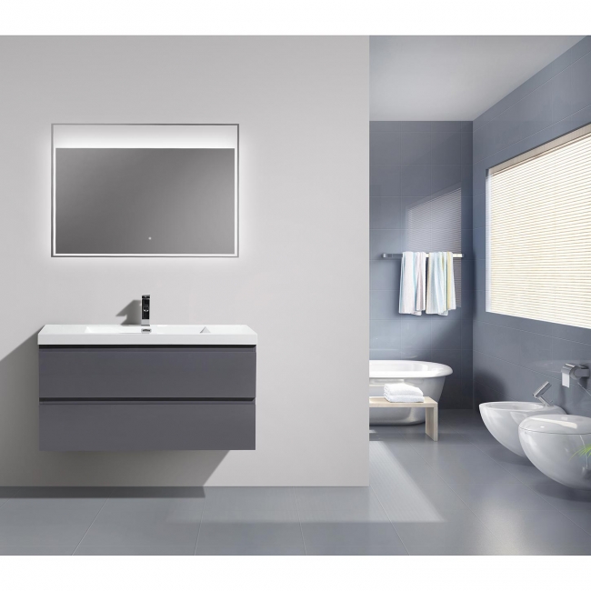 Angela 41.9" Wall-Mount Bathroom Vanity High Gloss White TN-AG1065-1-HGWAngela 41.9" Wall-Mount Bathroom Vanity High Gloss Iron Grey TN-AG1065-1-HGIG