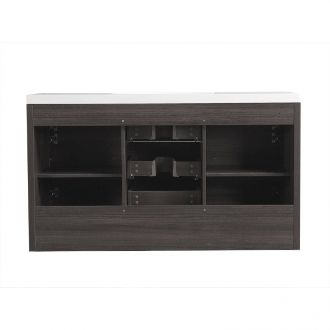 CBI Enna 59 Inch Single Modern Bathroom Vanity in Grey Oak TN-LA1500S-GO