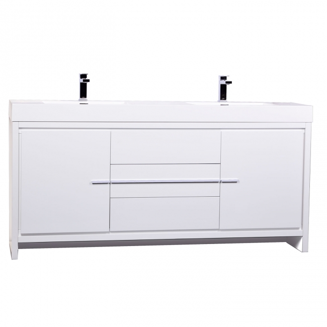 CBI Enna 71.25" Inch Modern Bathroom Vanity in High Gloss White TN-LA1810-1-HGW