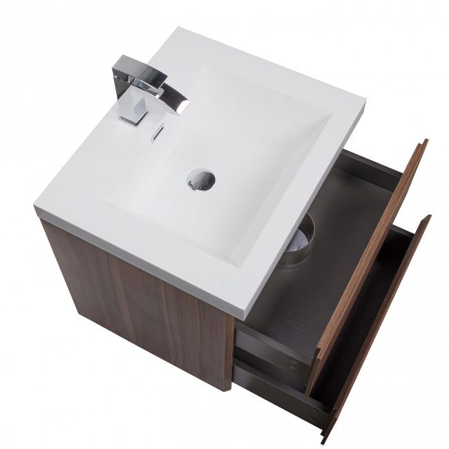 Angela 23.5" Wall-Mount Bathroom Vanity in Walnut TN-AG600-WN