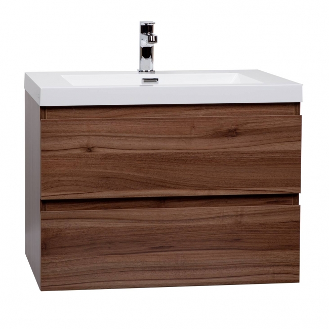 Angela 29.5" Wall-Mount Bathroom Vanity Walnut TN-AG750-WN