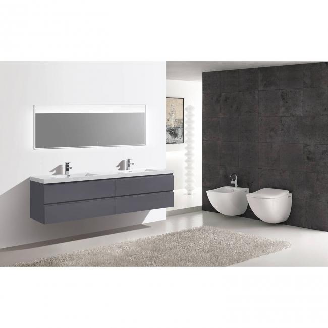 Buy Angela 83.4" Contemporary Double Wall Mounted Rosewood TN-AG2120-1-RW, on conceptbaths.com, FREE SHIPPING