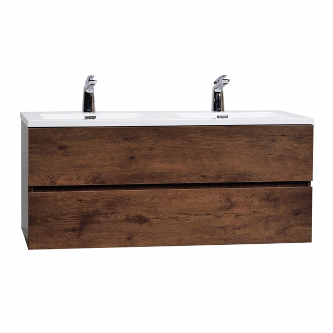 Angela 47" Wall-Mount Double Bathroom Vanity  Rosewood TN-AG1200D-RW