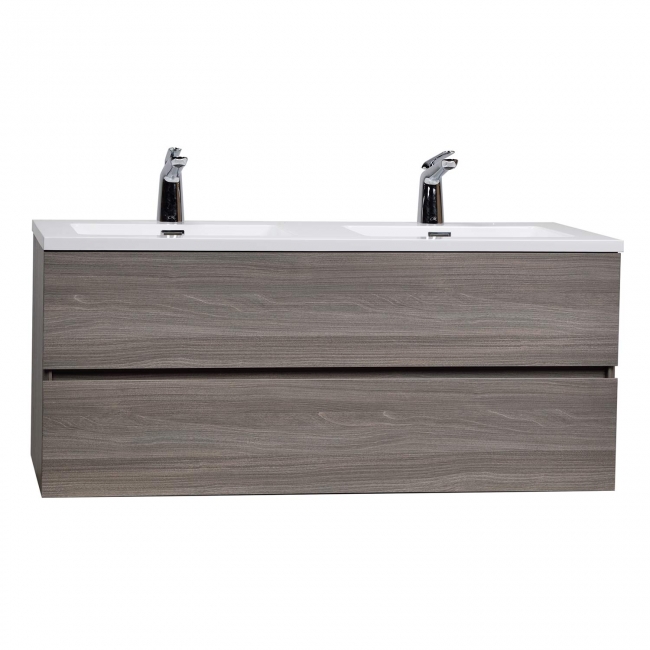 Angela 47" Wall-Mount Double Bathroom Vanity  Maple Grey TN-AG1200D-MPG