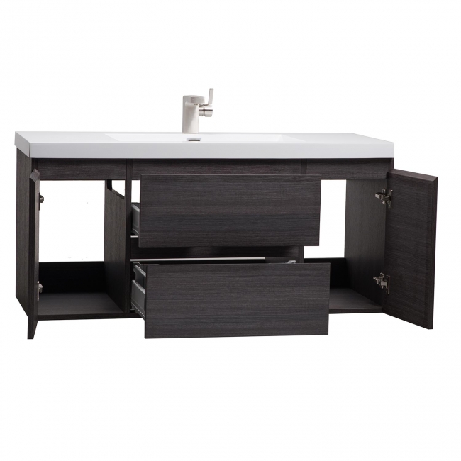 47" Angela Wall Mounted Modern Single Vanity New Ebony TN-AG1200-NE