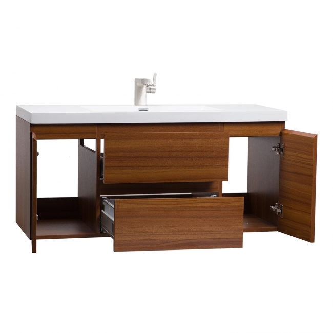 47" Angela Wall Mounted Modern Single Vanity Teak TN-AG1200-TK