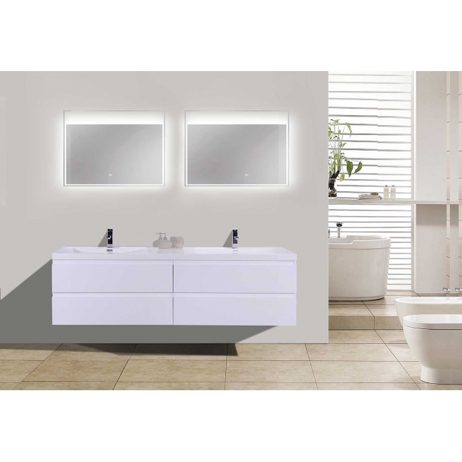 BuyAngela 71" Contemporary Double Wall Mounted High Gloss Grey TN-AG1800-1-HGCG on www.conceptbaths.com, FREE SHIPPING