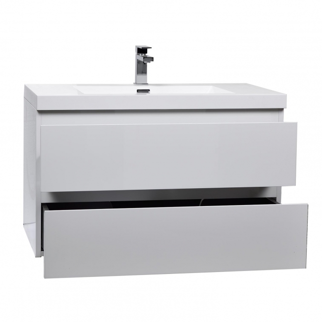 Buy Angela 35.4 Inch Wall-Mount Bathroom Vanity in High Gloss White TN-AG900-1-HGW  - Conceptbaths.com Free Shipping