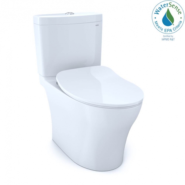 Toto MS446234CEMGN#01 Aquia IV 0.9 / 1.28 GPF Dual Flush Two Piece Elongated Toilet with Push Button Flush Seat Included