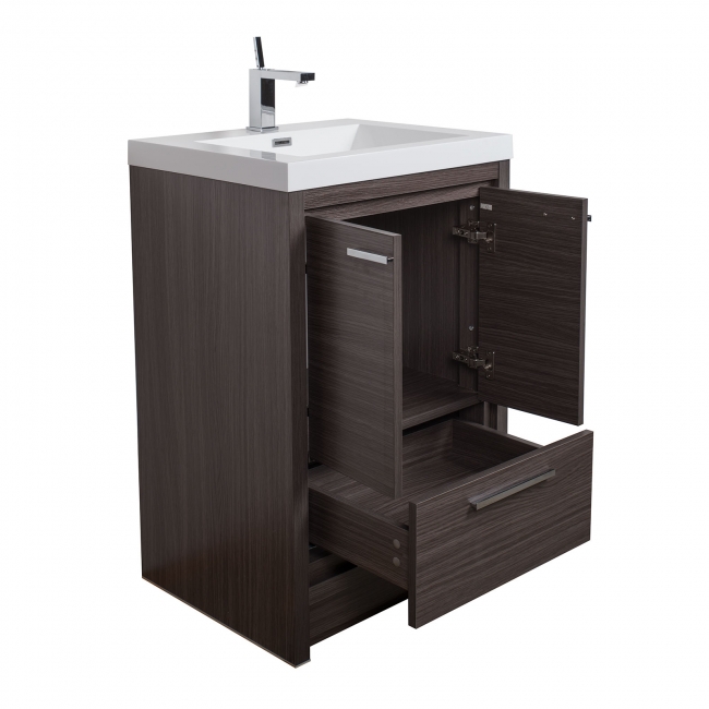 CBI Enna 23.5-inch Modern Bathroom Vanity in Char Oak TN-LA600-CO