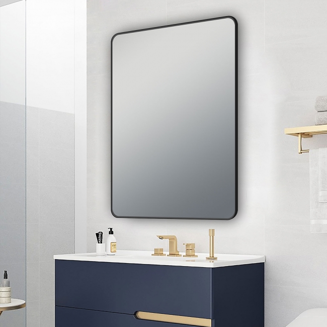 24" black wall mirror