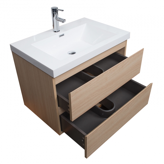 Angela 29.5" Wall-Mount Bathroom Vanity ,White Oak TN-AG750-WO