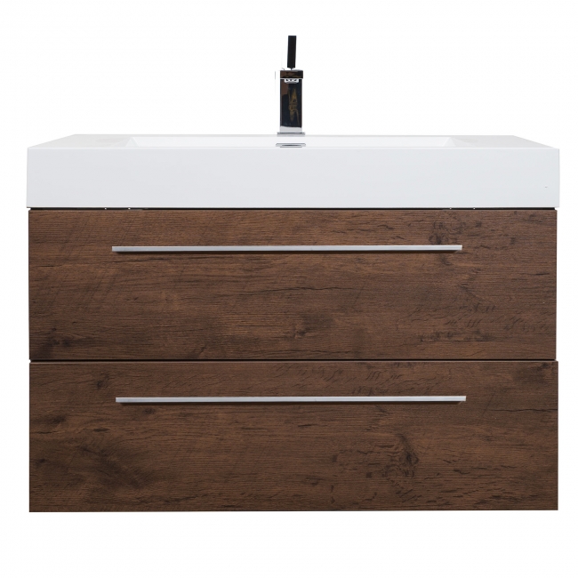 35.5" Wall-Mount Contemporary Bathroom Vanity Rosewood TN-M900-RW