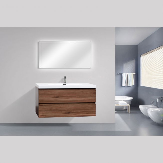 Angela 41.9" Wall-Mount Bathroom Vanity Walnut TN-AG1065-WN