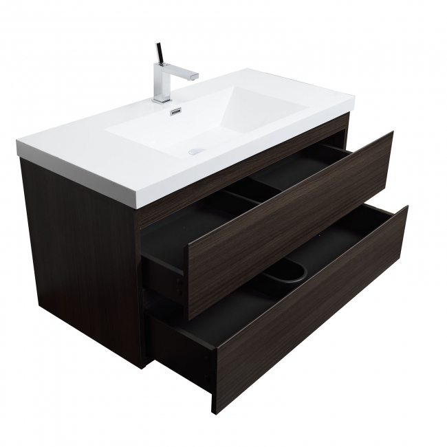 Angela 41.9" Wall-Mount Bathroom Vanity, Grey Oak TN-AG1065-GO