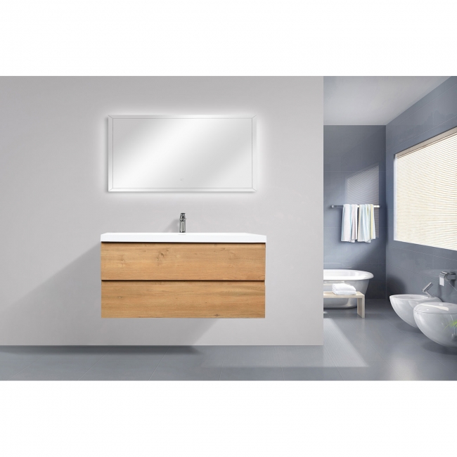 Angela 41.9" Wall-Mount Bathroom Vanity, Natual Oak TN-AG1065-NO